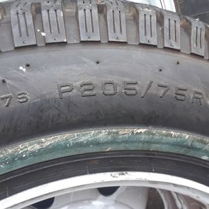 Set of four snow tires with rims